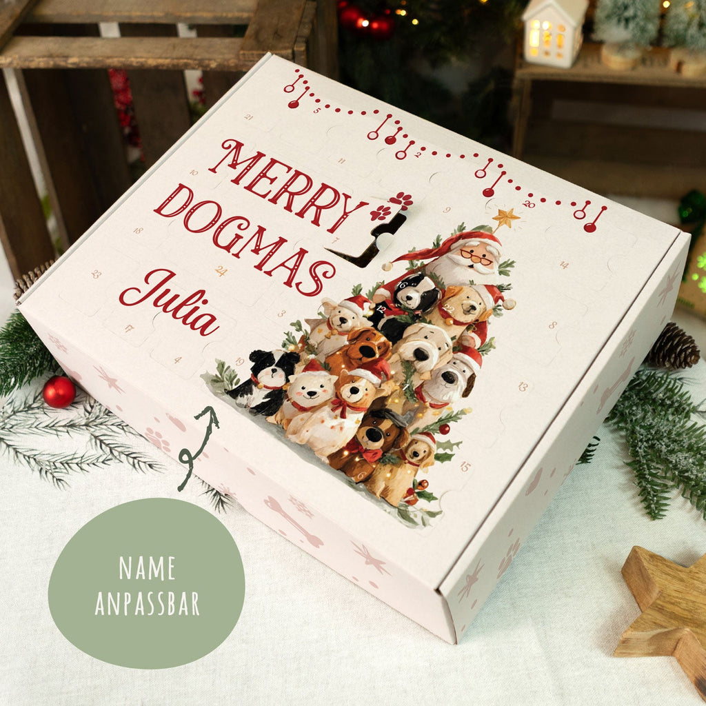 Personalisierter DIY Adventskalender mit Dogmas Design zum selbst Befüllen