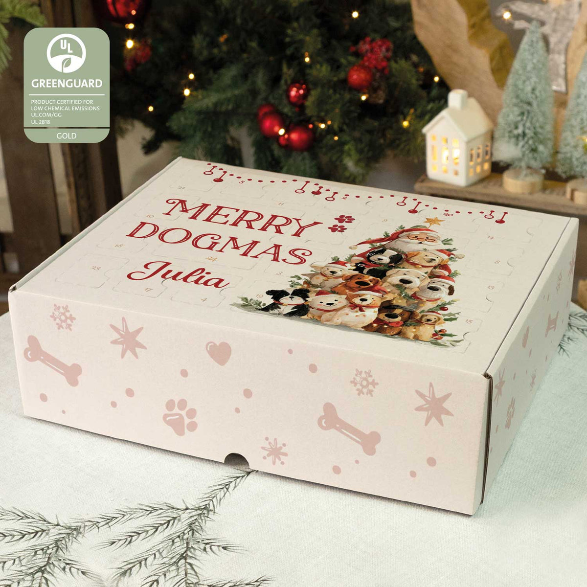 Personalisierter DIY Adventskalender mit Dogmas Design zum selbst Befüllen