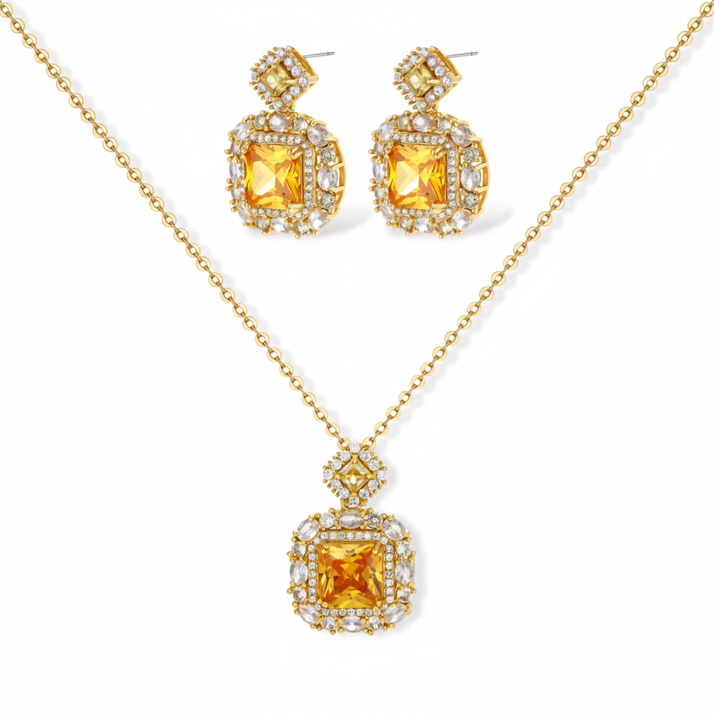 Goldenes Quadrat Luxus-Set