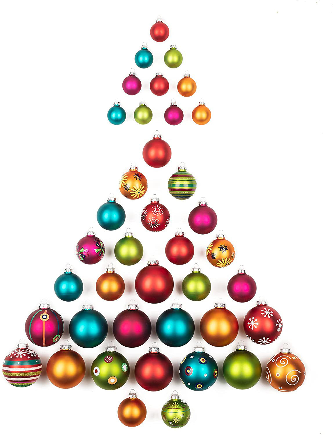 Weihnachtskugeln Vinezia 40 Stk | 4 cm (10 Stk.), 6 cm (16 Stk.), 8 cm (14 Stk.) | Edle Christbaumkugeln
