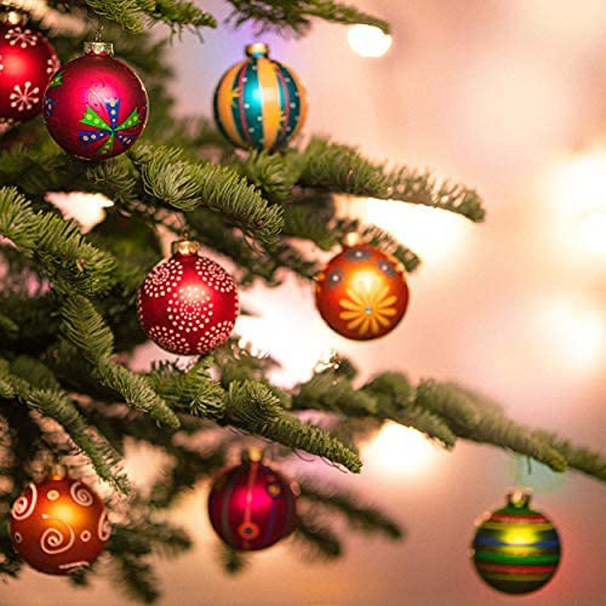 Weihnachtskugeln Vinezia 40 Stk | 4 cm (10 Stk.), 6 cm (16 Stk.), 8 cm (14 Stk.) | Edle Christbaumkugeln