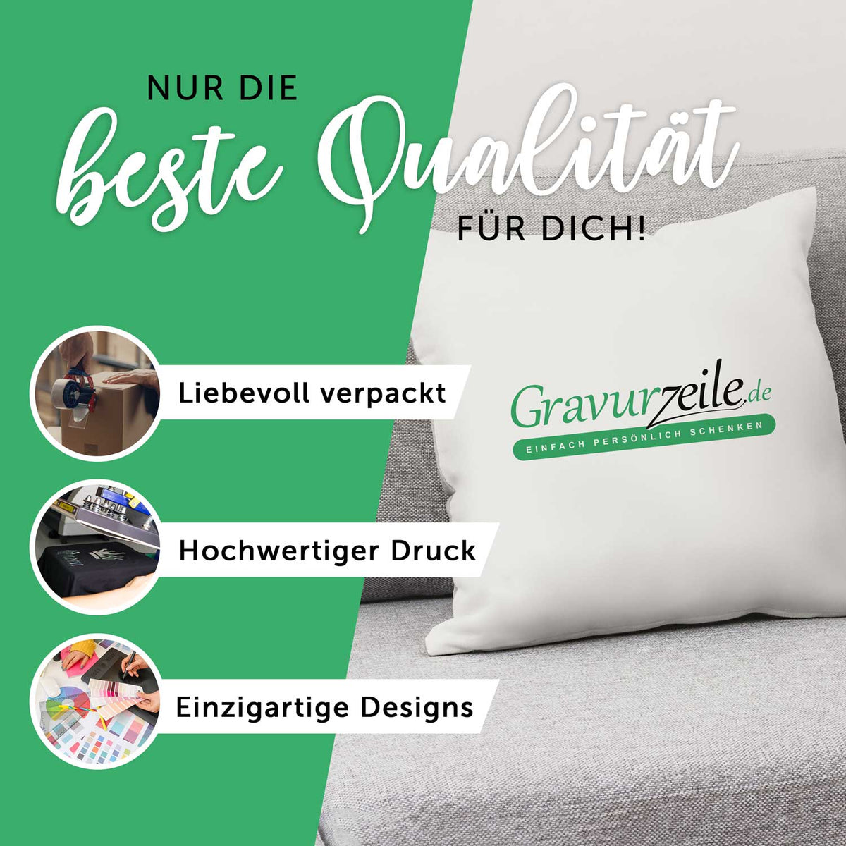Kissen mit Weihnachtsmotiv - Winter times are beautiful  - Weihnachtsdeko - Geschenk für Sie & Ihn
