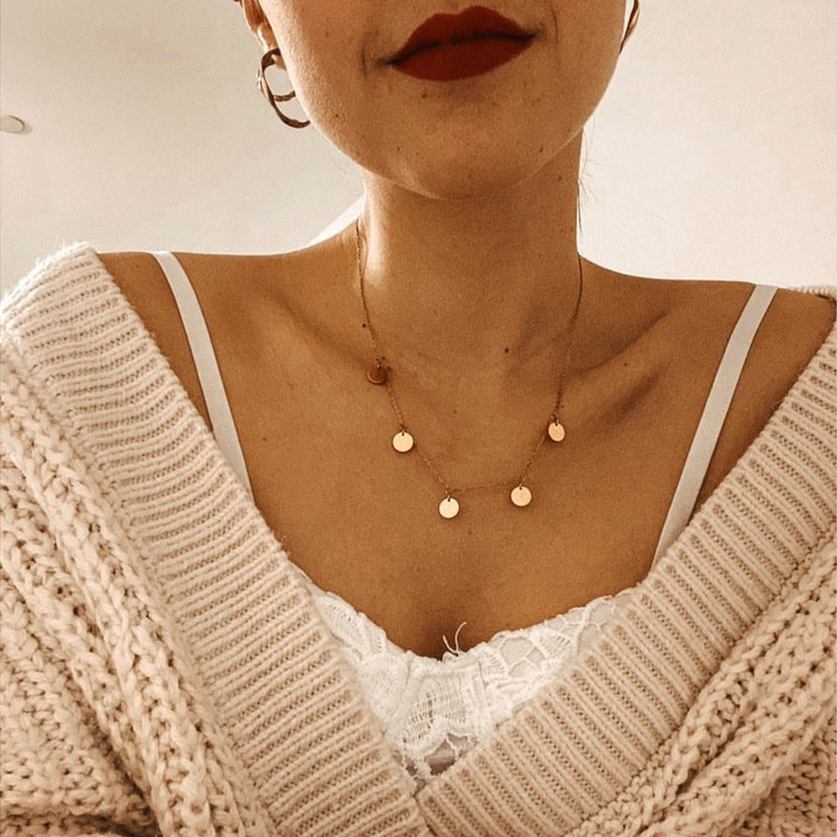 MULTI COIN NECKLACE 18K GOLD PLATED