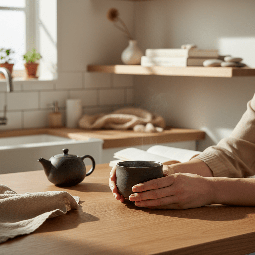 OCHA Teetasse grau/schwarz
