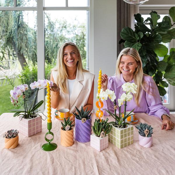 Dekotopf Candy – Pfirsich – Ø6cm – Farbiger Keramik Blumentopf in glänzender Optik – Runde Form – Für Mini-Pflanzen & Orchideen