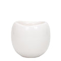 Blumentopf Bowl – Weiß – Keramik – Ziertopf Ø9cm – Handgefertigter Übertopf mit Wellenrand – Für Zimmerpflanzen & Sukkulenten